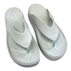 Crocs‎ Women's Getaway Platform Flip Flops Green Beach Slip On Comfortable 9